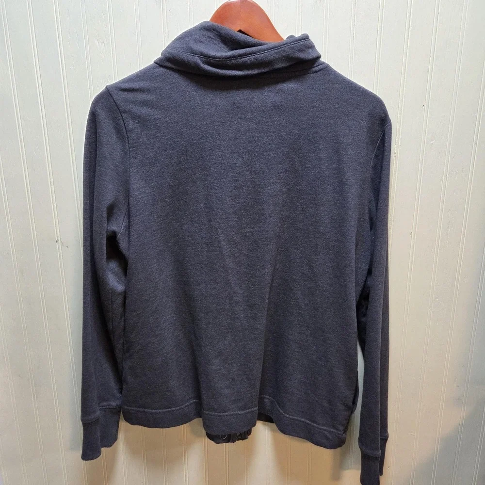 Banana Republic Sweatshirt Mens Large Gray Full Zip Fleece‎ High Neck Logo